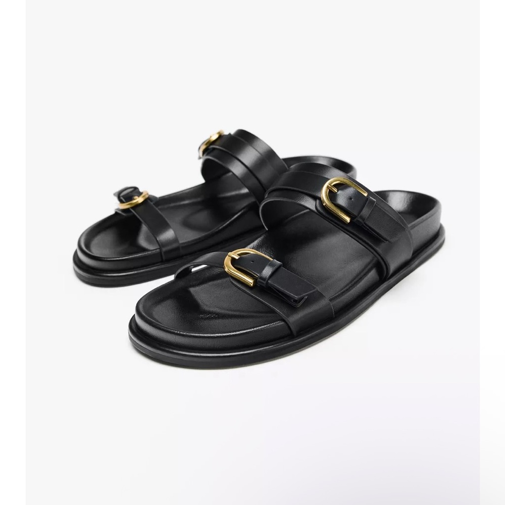 Buckled Black Sandals